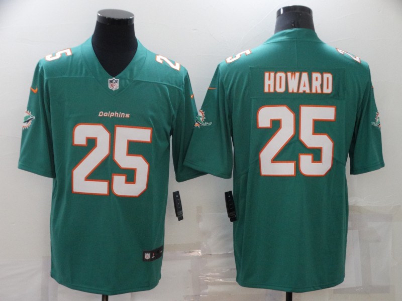 Men's Miami Dolphins Xavier Howard #25 Green Jersey